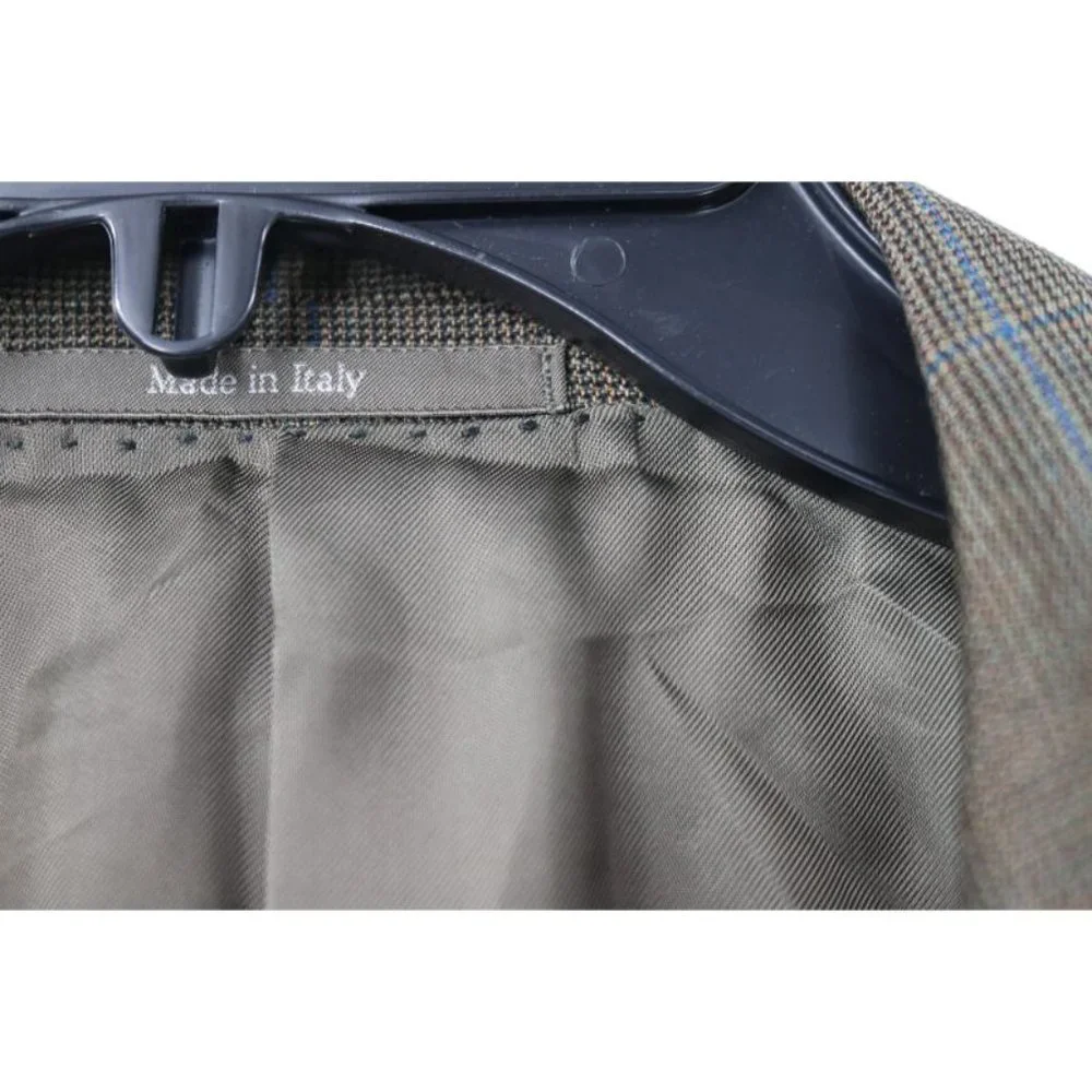 Ermenegildo zegna sport coat men's 40R Trofeo Silk wool Fit rom windowpane plaid